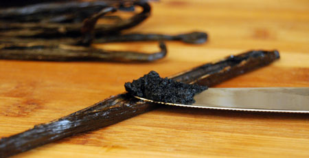 How to scrape out vanilla seeds from a vanilla bean